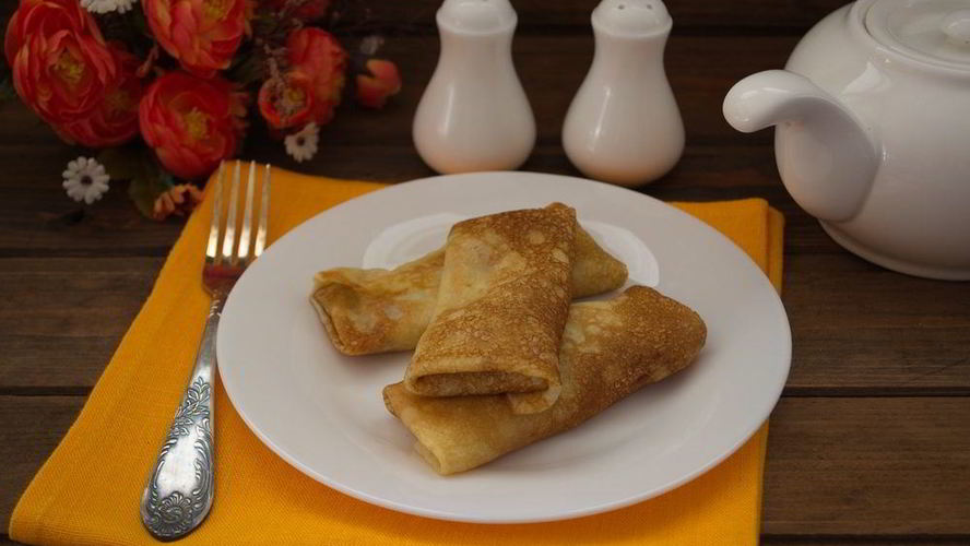 Рецепт блинов с ветчиного и сырома