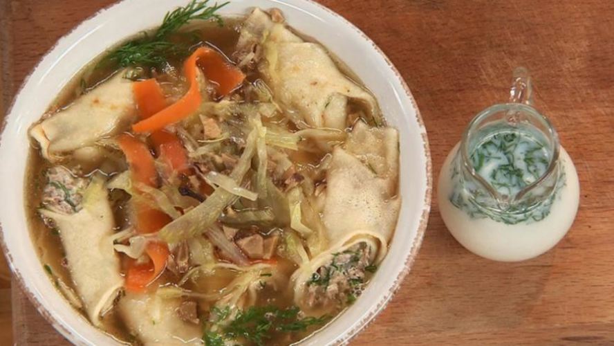 Рецепт кальи из гуся с блинчиками на старорусский манер