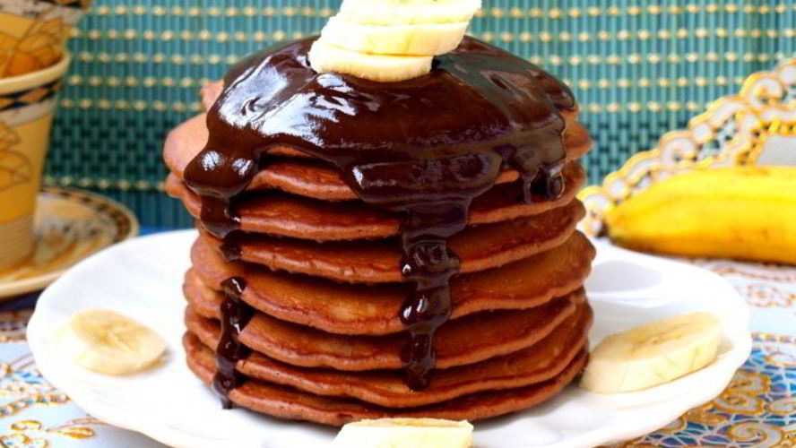 Рецепт панкейков с шоколадом и кунжутом