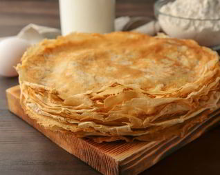 Тонкие блинчики на картофельном пюре