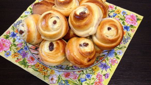 Рецепт Булочек Розочки с творогом