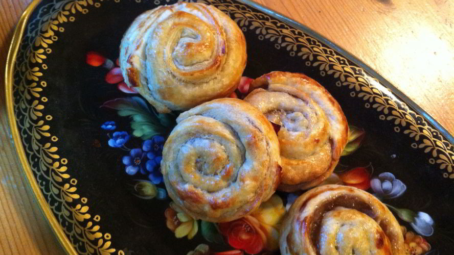 Рецепт булочек улитки с корицей из слоеного теста