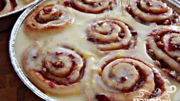 Рецепт Клюквенных булочек с апельсиновой глазурью