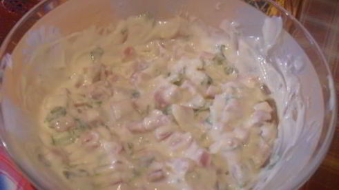 заварные булочки с сыром и ветчиной