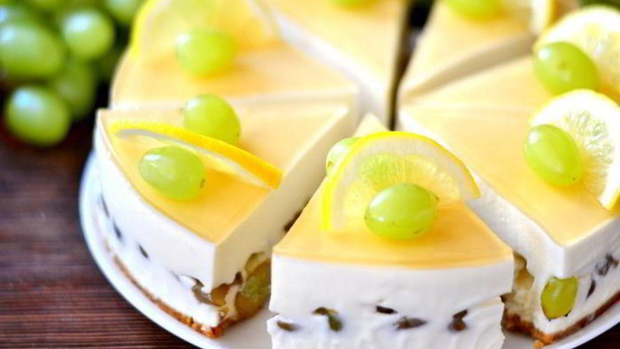 Рецепт чизкейка с белым вином и виноградом