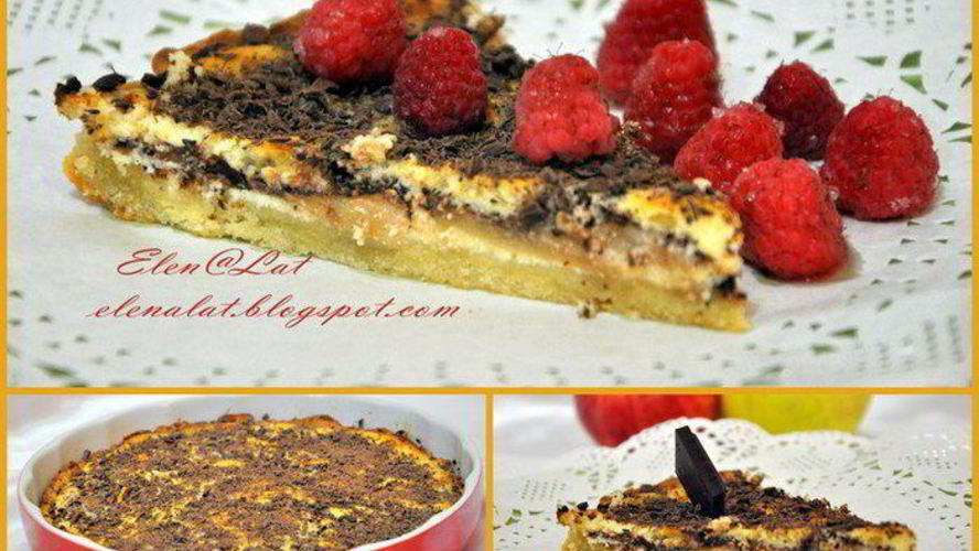 Рецепт чизкейка с яблоками и темным шоколадом