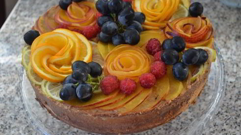 шоколадный чизкейк с фруктами