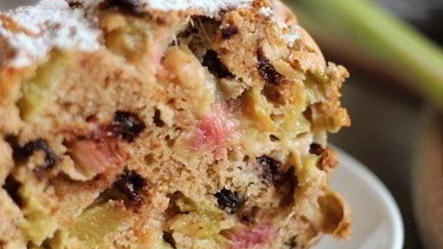 Рецепт кекса с ревенем и шоколадом