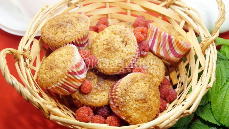 Рецепт кексов с малиной и шоколадом