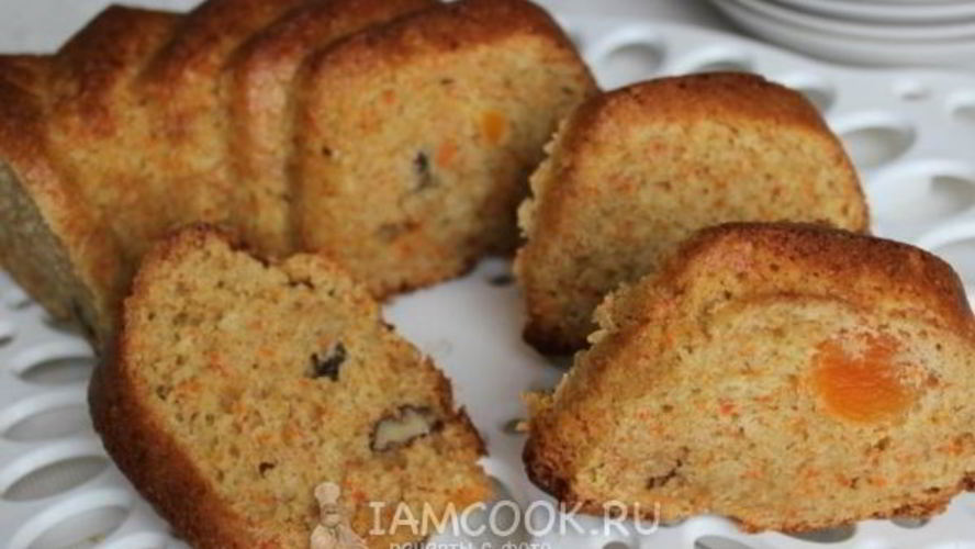 Рецепт морковного кекса с грецкими орехами