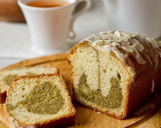 Мраморный кекс с чаем матча