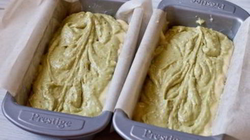 мраморный кекс с чаем матча