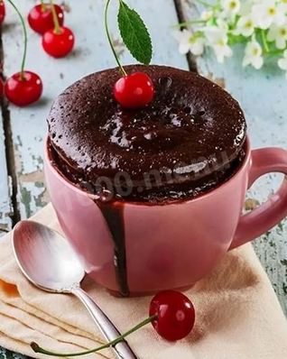 Шоколадный фондан в микроволновке