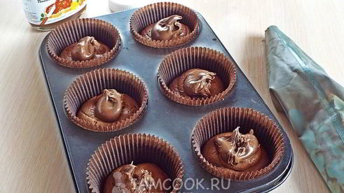 шоколадные кексы с нутеллой