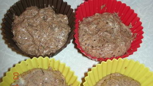 шоколадные кексы с персиками