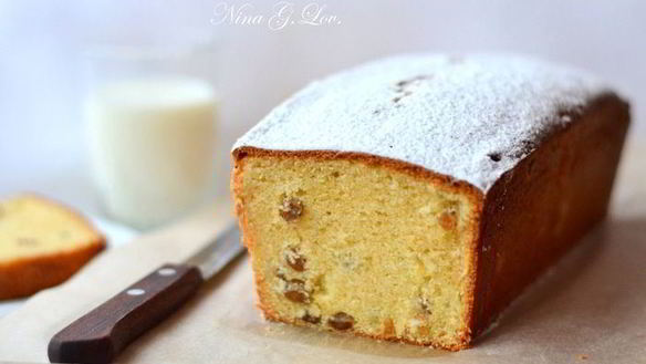 Рецепт Творожного кекса с изюмом и легким привкусом вишни