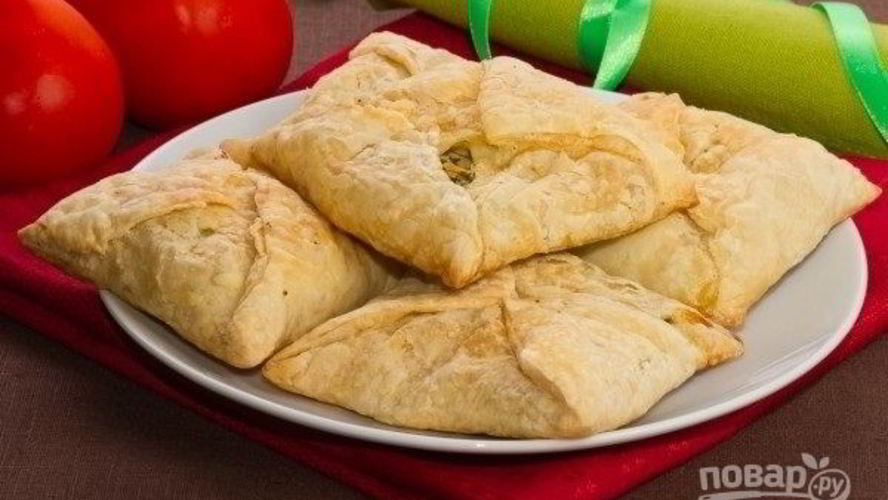 Рецепт хачапури из слоеного теста с сыром