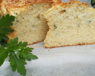 Домашний хлеб с петрушкой без замеса