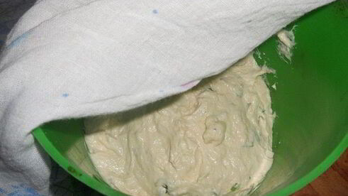 домашний хлеб с петрушкой без замеса