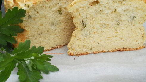 домашний хлеб с петрушкой без замеса
