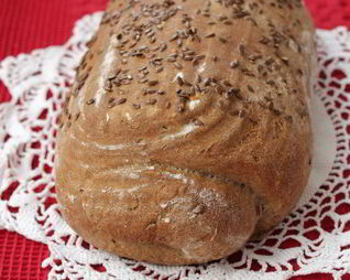 Пшенично-ржаной хлеб с льняными семечками