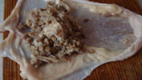 куриные конвертики с гречкой