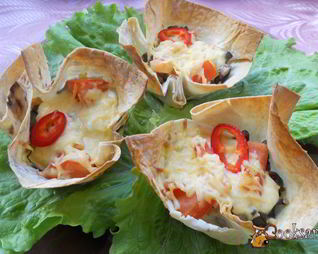 Корзиночки из лаваша с начинкой