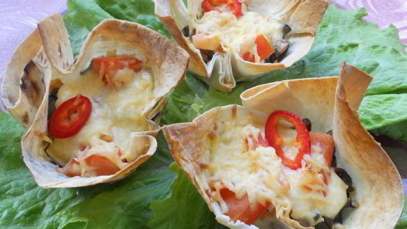 Рецепт Корзиночек из лаваша с начинкой