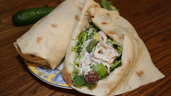 Рецепт Кулечков из лаваша с курицей и зеленью