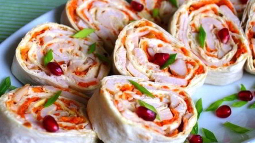 Рецепт лаваша с корейской морковкой