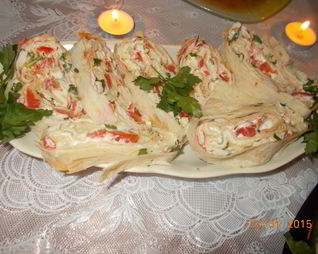 Лаваш с крабовыми палочками