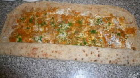 лаваш с курицей и морковкой