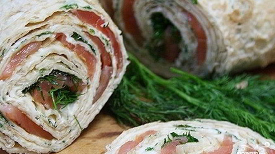 Рецепт лаваша с лососем