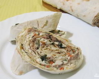 Лаваш с сардиной