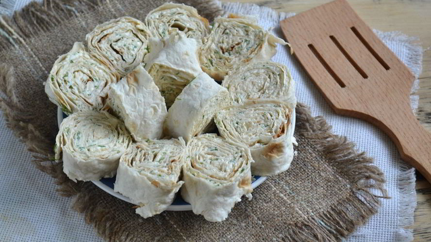 Рецепт лаваша с сыром и укропом