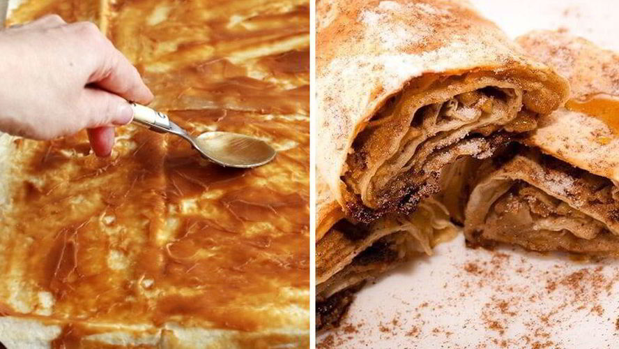 Рецепт лаваша со сгущенкой и орехами