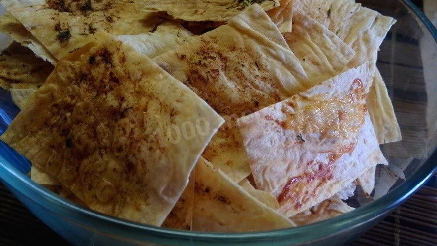 Рецепт вкусных чипсов из лаваша с чесноком