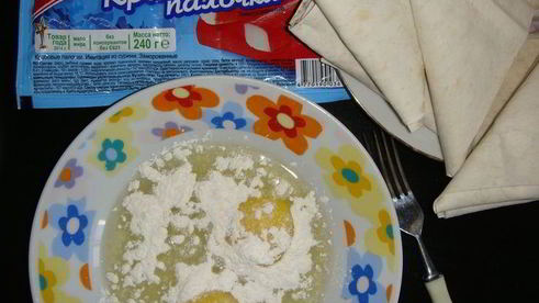 закуска из крабовых палочек в лаваше, обжаренная