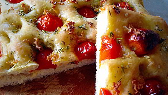 Рецепт Фокаччи с помидорами черри