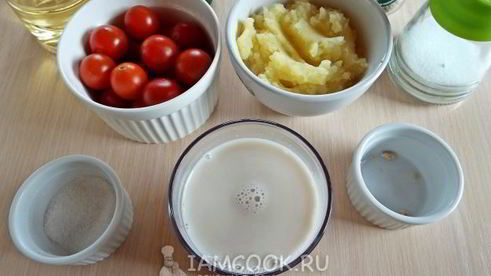 картофельные лепешки с черри и травами