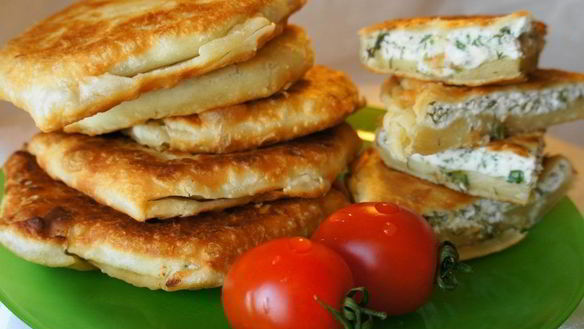 Рецепт Лепешек на кефире с начинкой
