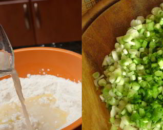 Лепешки с зеленым луком