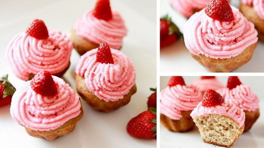 Рецепт банановых маффинов с клубникой