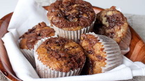 банановые маффины с нутеллой