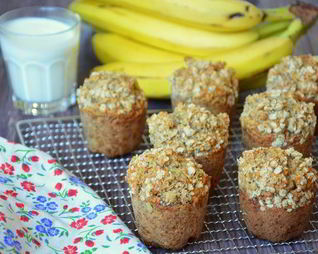 Банановые маффины с овсяными хлопьями