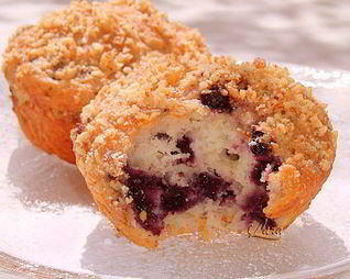 Маффины с черникой и ореховой корочкой