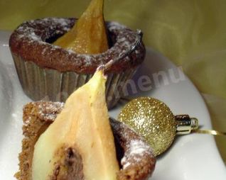 Маффины с шоколадом и грушей