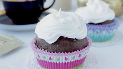 маффины с зефирным кремом