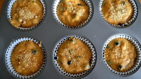 маффины здоровье с цельнозерновой мукой и черникой