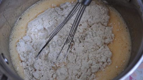 быстрый пирог манник с вареньем